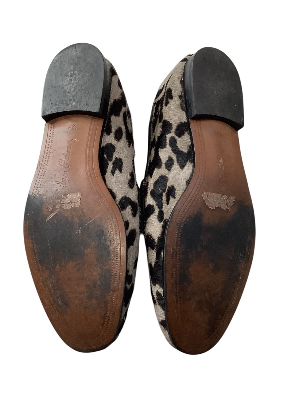 Sam Edelman Leopard Print Calf Hair Loafers with Silver Horse-bit Detail Sz 7.5 - Picture 7 of 8